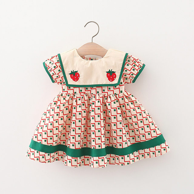 Clearance Summer New Children's Floral Flying Sleeve Dress Girls Baby Korean Version Stitching Princess Dress with Soft Hat