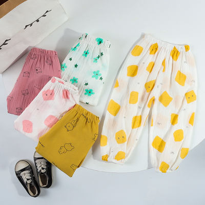 Clearance sale: Girls' floral-patterned thin mosquito-proof pants, children's stylish pants, baby summer clothes are being sold at a loss