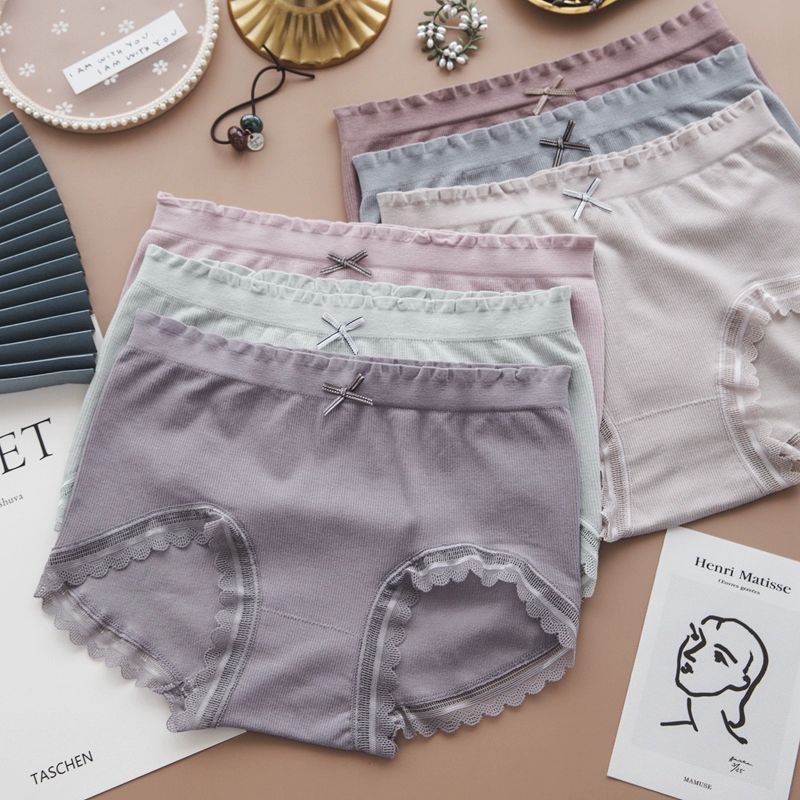 Đồ lót phụ nữ phương thức của phụ nữ cotton tinh khiết liền mạch phần mỏng cô gái giữa eo túi hông quần sịp thoải mái và thoáng khí kích thước lớn - Giống cái