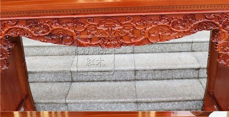 Đồ gỗ gụ Miến gỗ hồng mộc Miến Điện Zhongtang bộ sáu mảnh Trái cây gỗ hồng mộc lớn Vỏ đĩa đơn Ganoderma lucidum Ghế Tám bàn bất tử - Bàn / Bàn bàn thờ giá rẻ