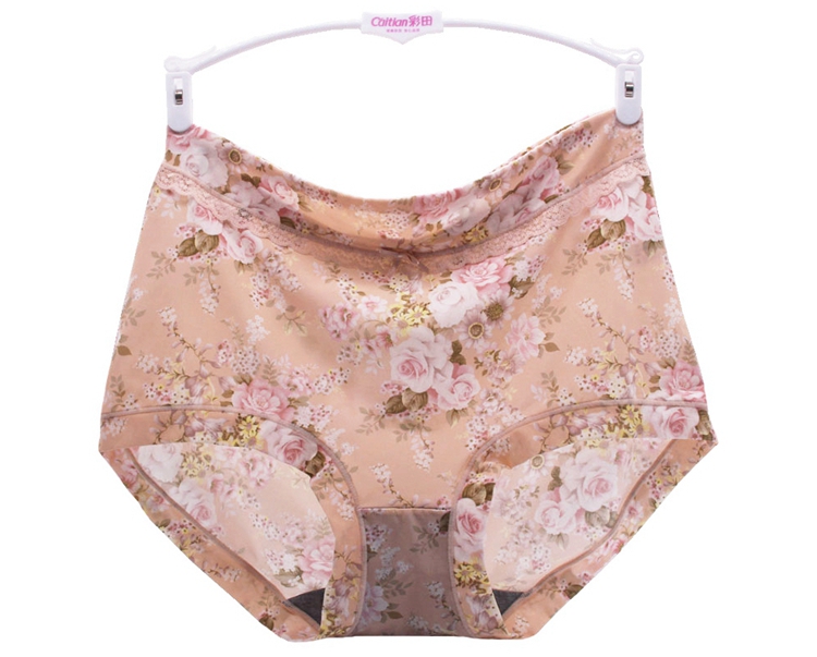 Mới Caiti Bà Graphene Đồ lót khô Phụ nữ Eo cao Bụng Kích thước lớn In Ice Silk Fat MM Boxer quan lot nam
