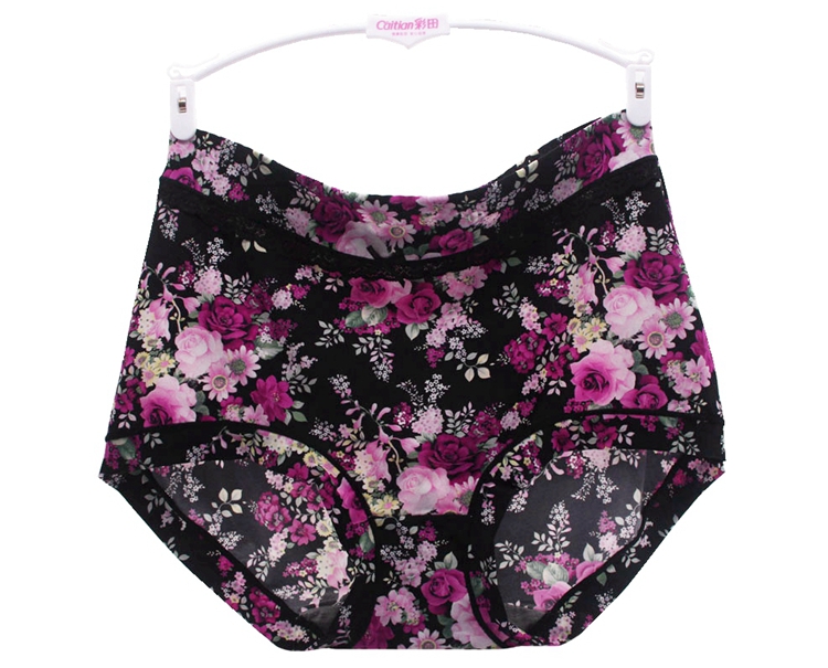 Mới Caiti Bà Graphene Đồ lót khô Phụ nữ Eo cao Bụng Kích thước lớn In Ice Silk Fat MM Boxer quan lot nam