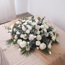 Hotel table flower simulation flower combined floral round round table turntable flower upscale modern European style light and luxurious swing piece