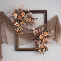 Simulation Flowers Retro Rose Composition Floral Creative Wall Decoration Wall-mounted Restaurant TV Background Wall Decoration Shop Swing