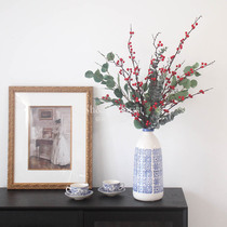 Emulated berries hair Cairou North American Winter Youth Chinese Living Room Pendulum Pieces Red Fruits Ceramic Bottle Suit Restaurant Home Decoration