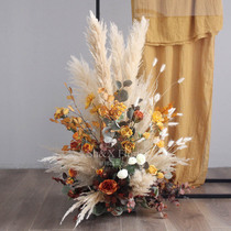 Emulated floral retro tone rose silk flower fake flower combined floral wedding road leading flower background decoration photographic props