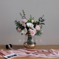 Simulation flower British Rose table flower dining room living room home decoration bride holding flower sign-in stage wedding decoration