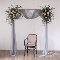 Simulation flower rose embroidered ball combined fake floral silk flower wedding celebration arches floral background Decorative Photography shooting props