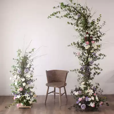 Simulation flower rose Bell combination floral wedding background decoration floral photography shooting props Flower shop ornaments