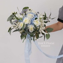 Simulation Flower Bouquet Wedding with Bridal Bridesmaids Bridesmaids to hold flower photo shoots Props Home Soft Fashion Hem
