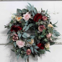 Simulation Roseson wreath Candlestick American retro background wall decoration ins Wind wall decoration wall hanging window ornaments