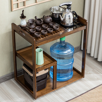 Mobile tea table Household small tea table Tea table Tea cart boiling water tea cabinet Solid wood shelf Tea plate Kung Fu tea set