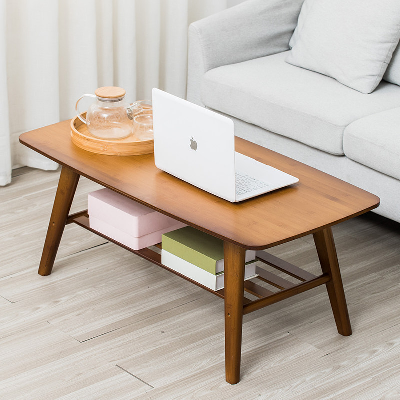 Sofa table Nordic Double-deck Tea Coverage Simple Modern Solid Wood Little Table Next to Small Household Tea Table