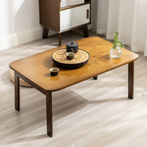 Nanzhu folding Kang table Household dining table Small table Solid wood bed computer table Tatami study table Dining table Coffee table