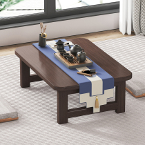 Folding table floating window table pit table for home tea table solid wood tatami tea table bed small table desk computer short table