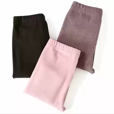 Double-sided De velvet heating warm pants inner pants Autumn clothes sanitary pants Women's trousers wear velvet thickened autumn and winter thin velvet