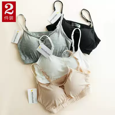 Modal chest pad half camisole women's short youth, middle-aged and elderly mothers without steel rings underwear bra