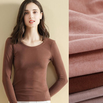 (Broken code clearance) autumn and winter de Velvet Light warm plus velvet padded round neck base shirt Womens stretch thermal underwear