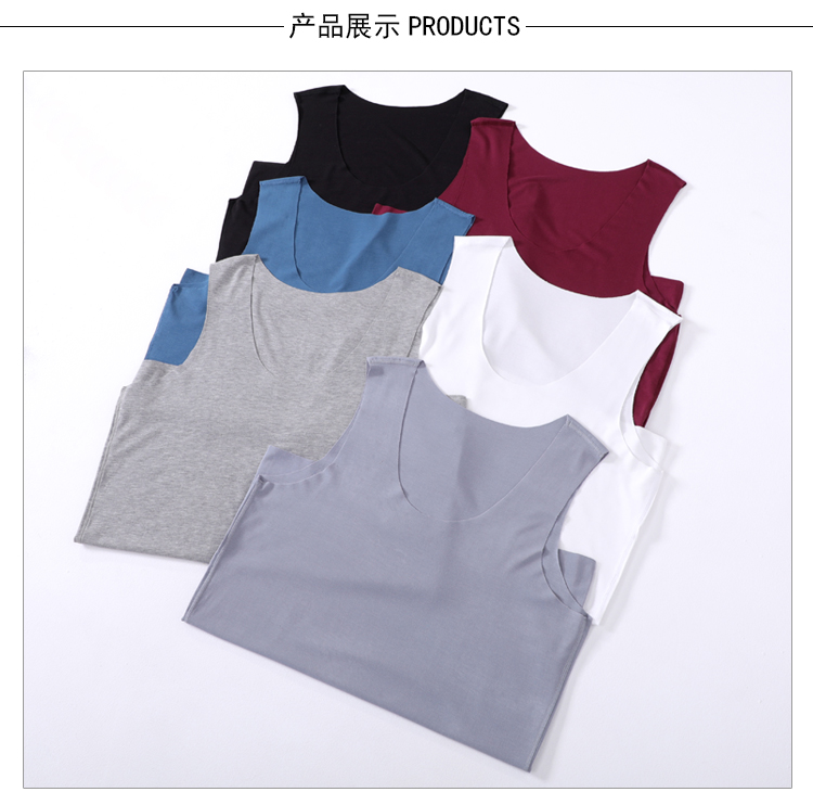 Mùa hè nam liền mạch modal phần mỏng thể thao bó sát không tay áo đáy quần Slim fit mặc áo ngực bra