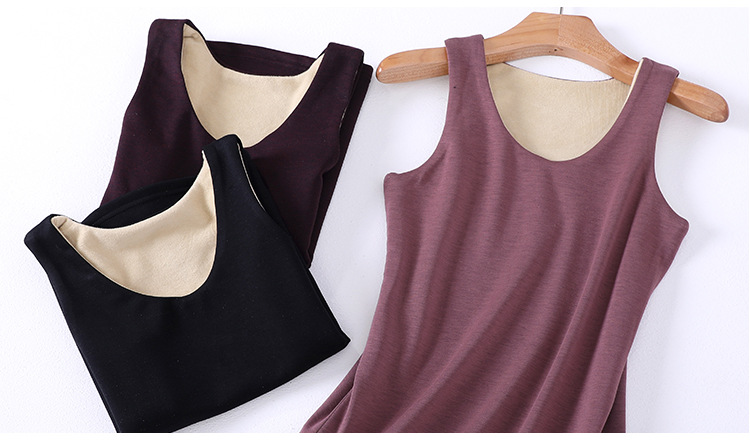 Mùa thu đông mới nóng bỏng áo vest lụa cộng với áo nhung cổ tròn nữ ấm áp chạm đáy quần áo thon gọn ao giu nhiet lot long