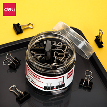 Able black long tail clip 8566 metal iron clip 15mm dovetail clip 6#票据夹资料收纳文件夹