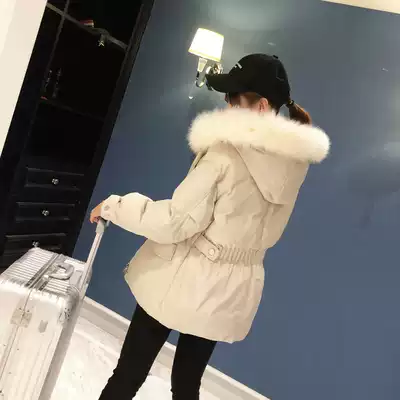 Cotton clothes women 2021 new bread clothing Korean version of big hair collar short cotton clothes fashion waist cotton jacket women winter