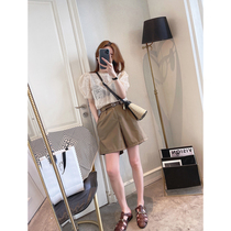 Suit 2022 Summer new womens clothing Han version Fashion hollowed-out foreign air sweatshirt 50% straight cylinder casual pants two-piece set