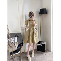 Even dress design feeling small crowd 2022 Summer new ladies Korean version Fashion POLO collar shirt short sleeve A word dress