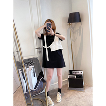 Even dress design sensation Little crowdsourced 2022 Summer new Women in Korean version Fashion fake Two Braces Loose a word dress