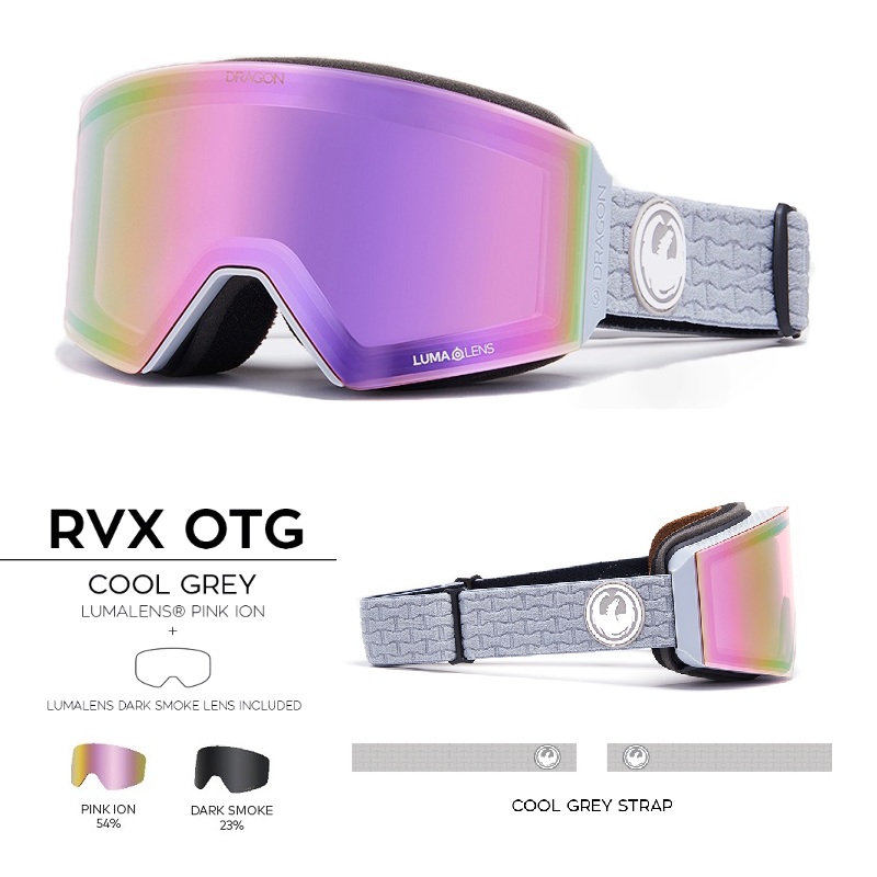 2021 DRAGON Korea Ski Glasses Single and Double Board Double Lens Asian Anti-Fog Cylindrical RVX Powder Grey Snow Mirrors