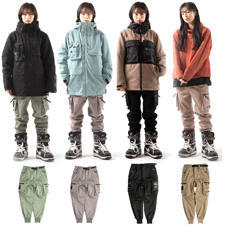 2021UNBIND Korean ski pants single double board male and female with waterproof windproof beam foot slim leg tightness drawing rope snow pants