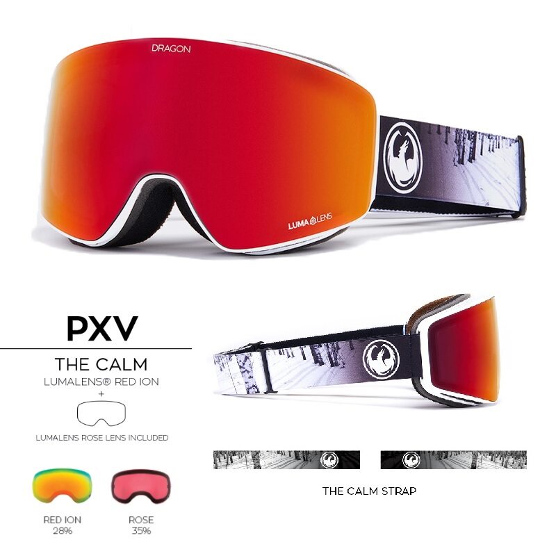2021DRAGON Korean ski glasses Single double board Double lenses Asia Anti Fog Cylinders PXV Red Grey Snowglasses