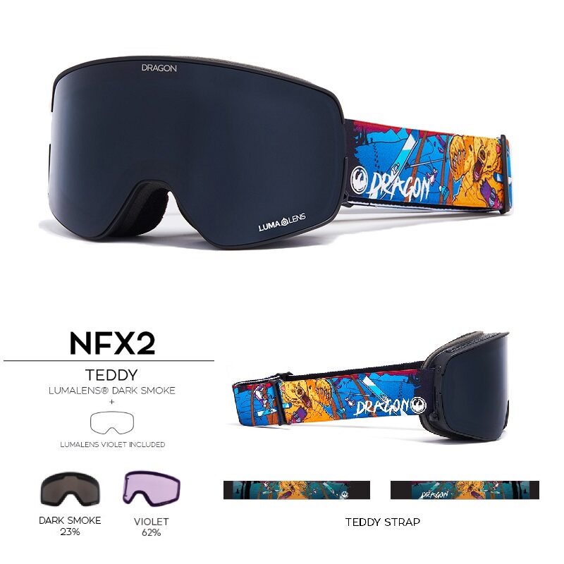 2021DRAGON Korean ski glasses Single double board Double lenses Asia Fog Cylinders NFX2 Black Snow Mirror