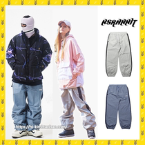 2122BSRABBIT Korean ski pants single double board male and female waterproof windproof loose leg calf pure color long pants