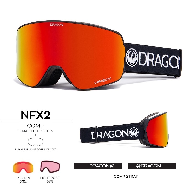 2021DRAGON Korean ski glasses Single double board Double lenses Asia Fog Cylinders NFX2 Red Snow Mirror