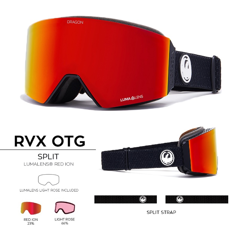 2021DRAGON Korean ski glasses Single double board Double lenses Asia Anti Fog Cylinders Red Black Snow Mirror RVX