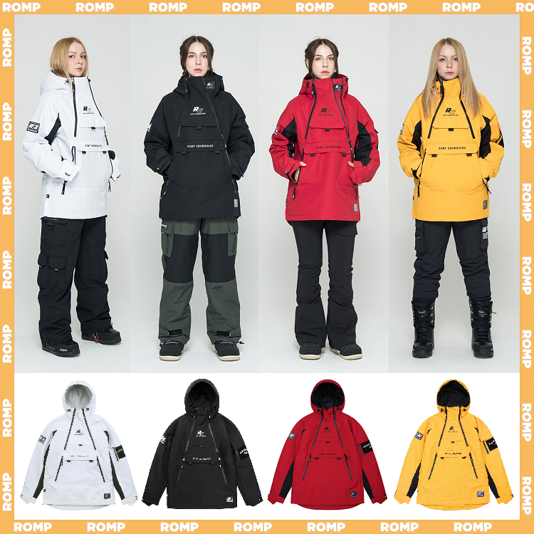 2021ROMP Korean ski suit single double board men and women waterproof windproof wear and wear and cap pure color blouses submachine clothes