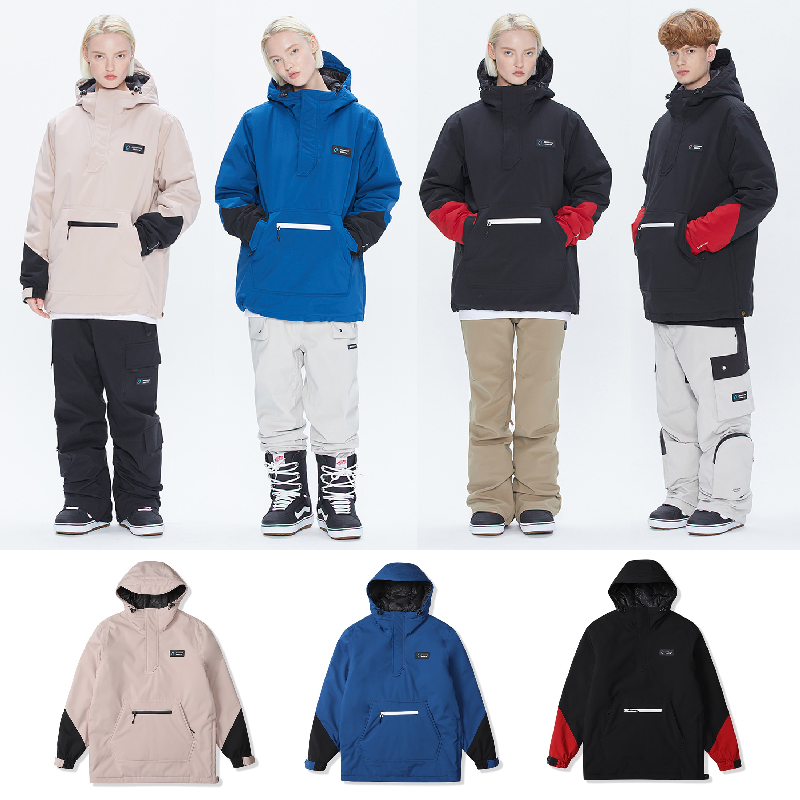 2021KARETA Korean ski suit Single double board male and female with windproof and waterproof cover with cap ski punching blouses