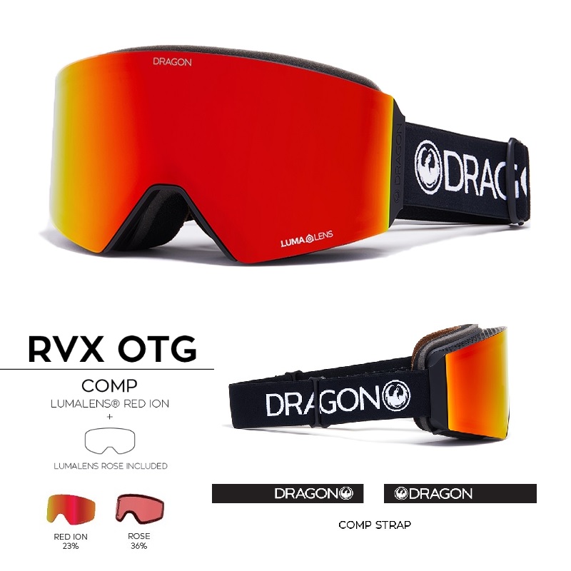 2021DRAGON Korean ski glasses Single double board Double lenses Asia Anti Fog Cylinders RVX Red Black Snow Mirror