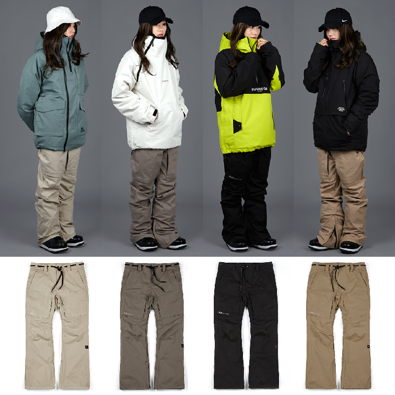 2021BOUND Korean ski pants male and female single double board waterproof windproof straight cylinder loose leg loose micro-horn pants