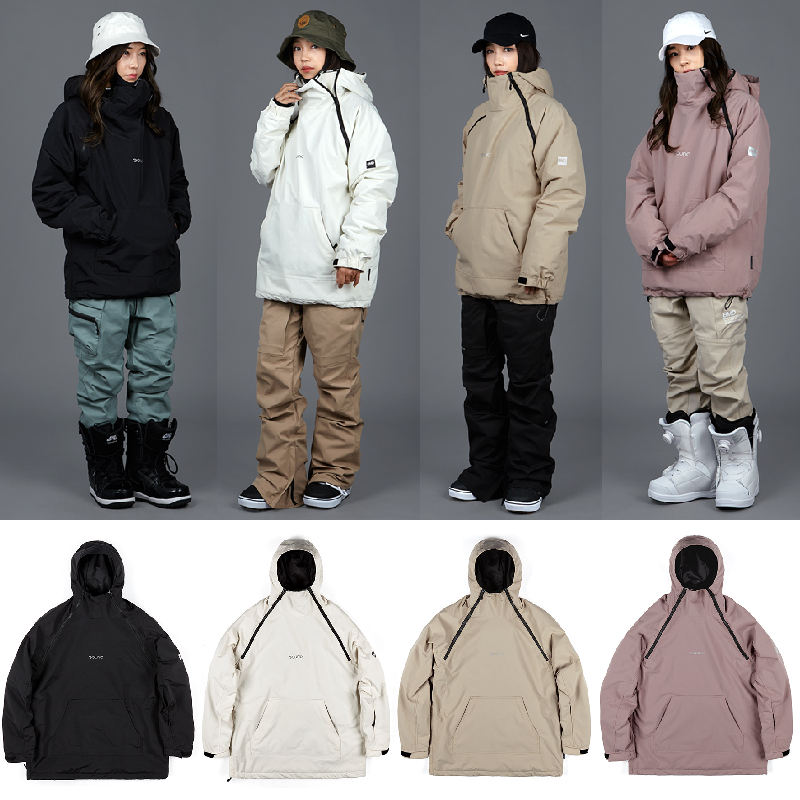 2021BOUND Korean ski suit single and double board men and women windproof and waterproof solid color hooded zipper warm cotton coat