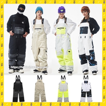 2122BSRABBIT Korean ski pants single double board male and female waterproof windproof loose straight cylinder collage back strap pants