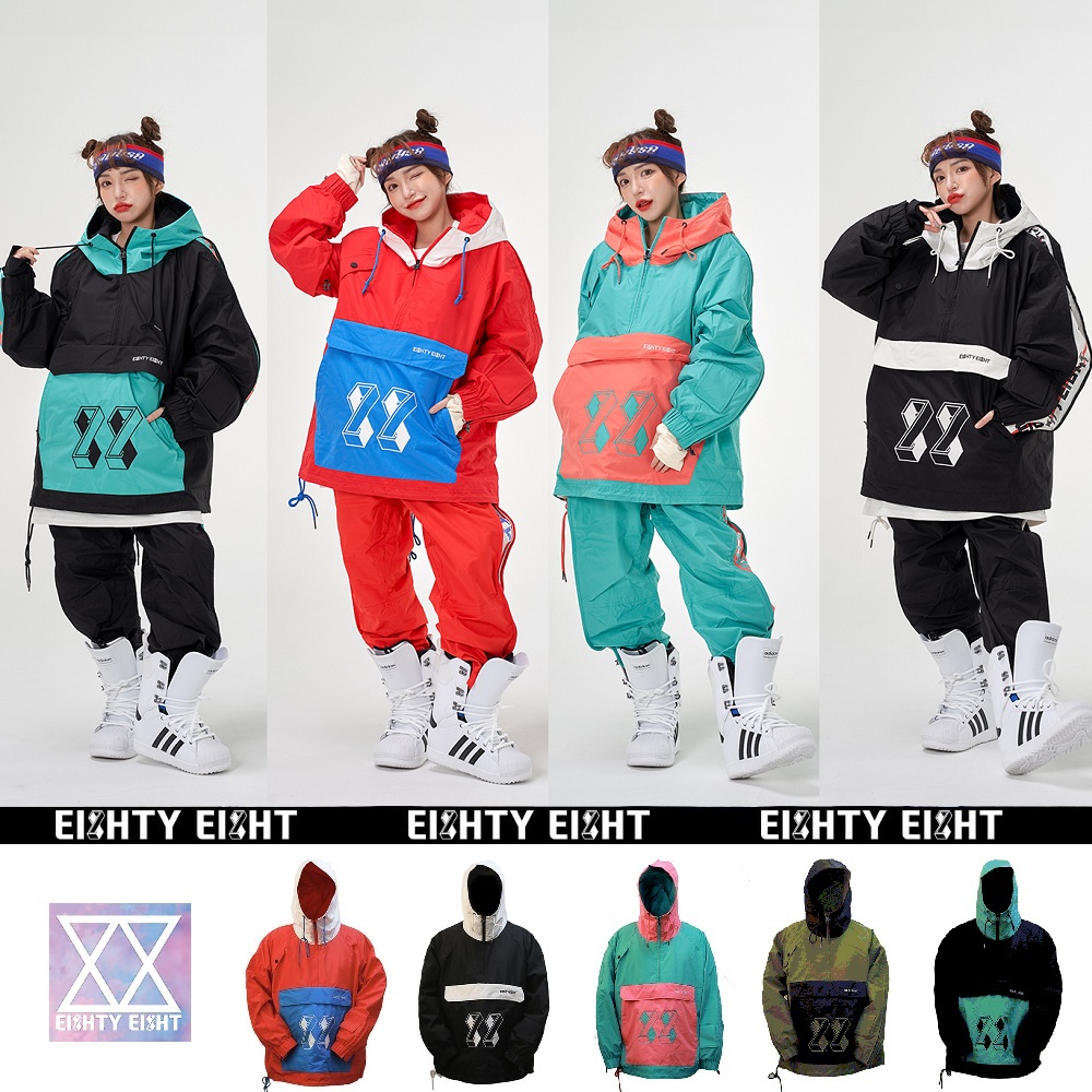 1920NAPPING88 Korean ski clothes single double board sleeve head waterproof wind outdoor abrasion resistant suit male and female j-1-Taobao
