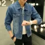 Mẫu áo thu đông 2018 nam Hàn Quốc giản dị áo khoác denim nam mỏng tay dài áo khoác nam quần áo thủy triều hoang dã áo da nam