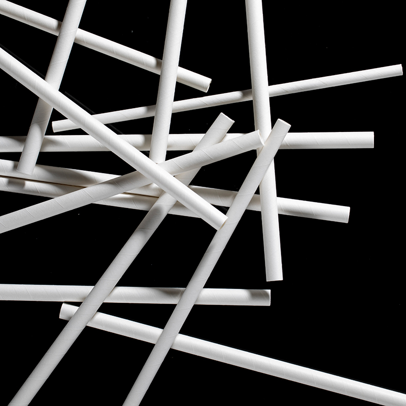Environmentally friendly food grade hard paper straw disposable pure white drink straw art party decorative straw