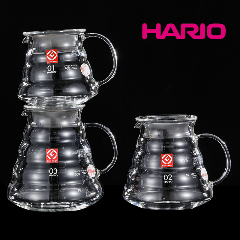 Japan Imports HARIO Heat Resistant Glass Handmade Coffee Sharing Pot Classic V60 Cloud Flower Pot under XGS