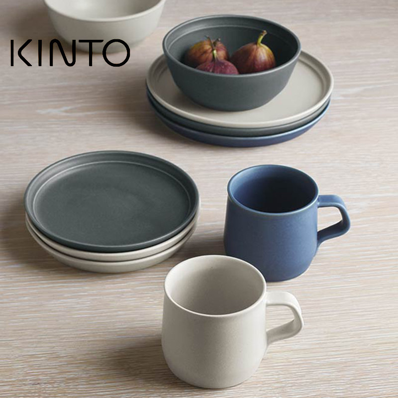 Japan Imports KINTO FOG Handmade Ceramic Mark Cup Ear Hanging Coffee Cup Dinner Plate Sweet Dish Bowl
