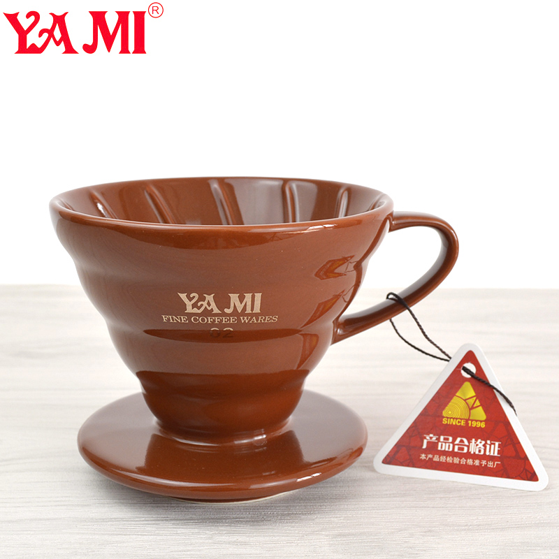 YAMI Yami V02 boutique handmade ceramic coffee filter Cup tapered single-hole filter 2-4 people with spoon