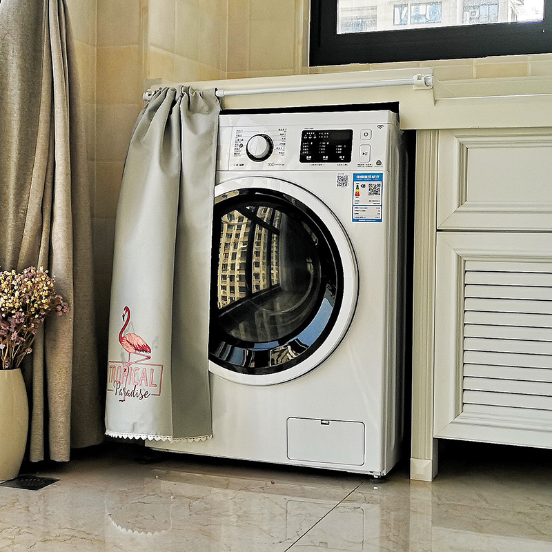 Anti-punch washing machine dust-proof curtain roller-type sunscreen waterproof and heat-insulating sunburn canvas art decorative curtain