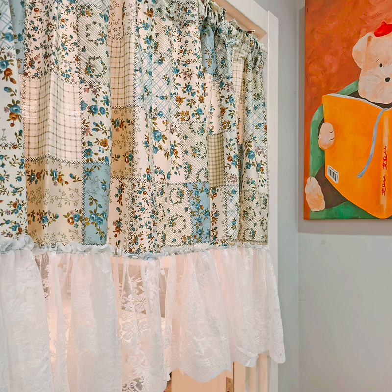 Pure Cotton American-Style Plaid Printed Decorative Curtains, Glass Privacy Blinds, Small Curtains, No-Drill Installation Pure Cotton American-Style Plaid Printed Decorative Curtains, Glass Privacy Blinds, Small Curtains, No-Drill Installation